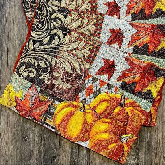 Home Decor Pumpkin Placemat 4pc Fall Table Dining Sparkly Thanksgiving Halloween - Picture 3 of 8
